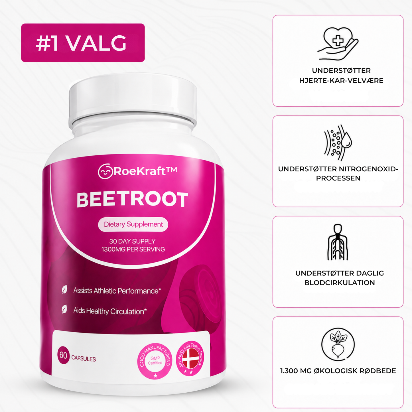 RoeKraft™ Kapsler | Støt en sund blodcirkulation med naturlige rødbedekapsler