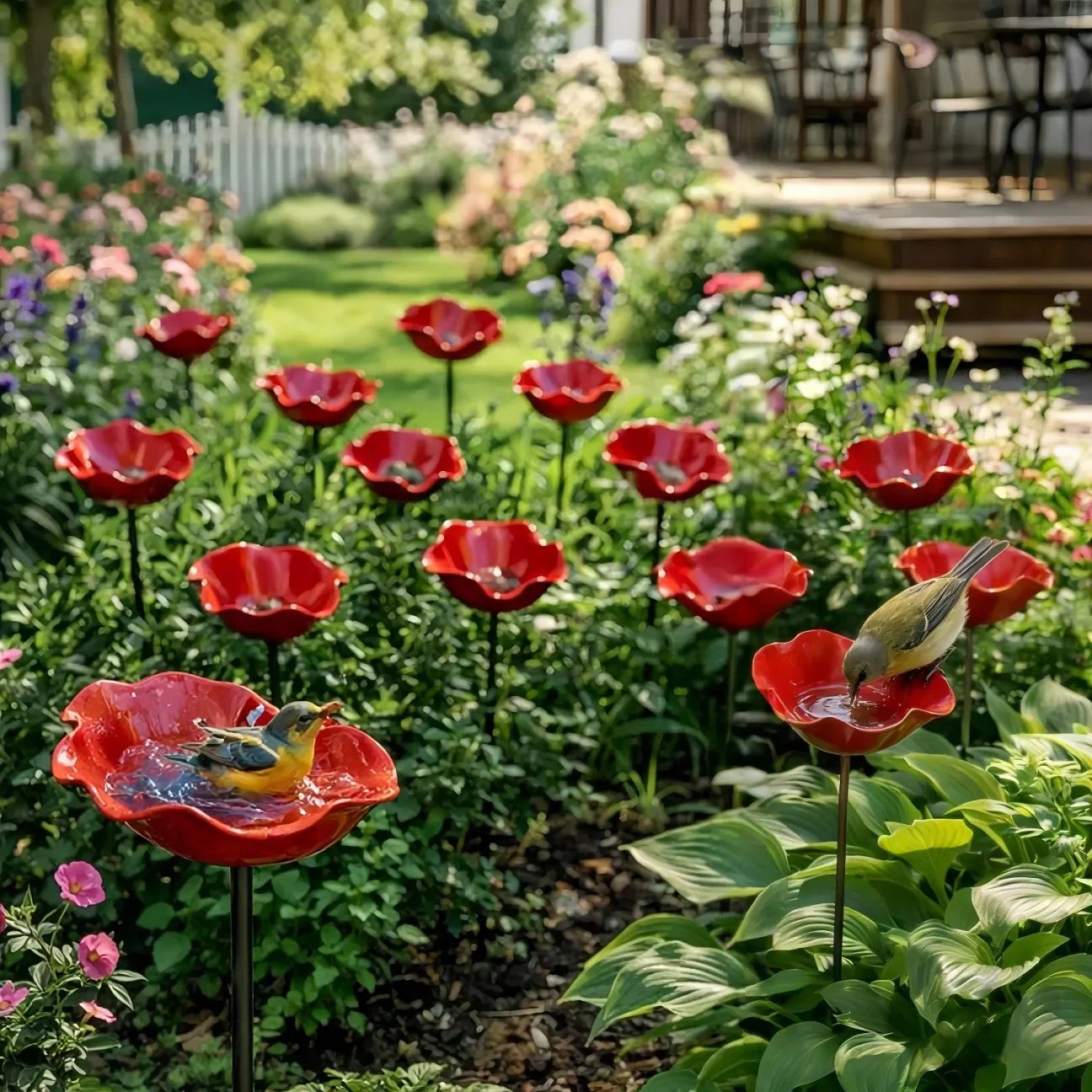 BlomKälla™ – Botanisk Vattenstation för Fåglar, Bin & Fjärilar