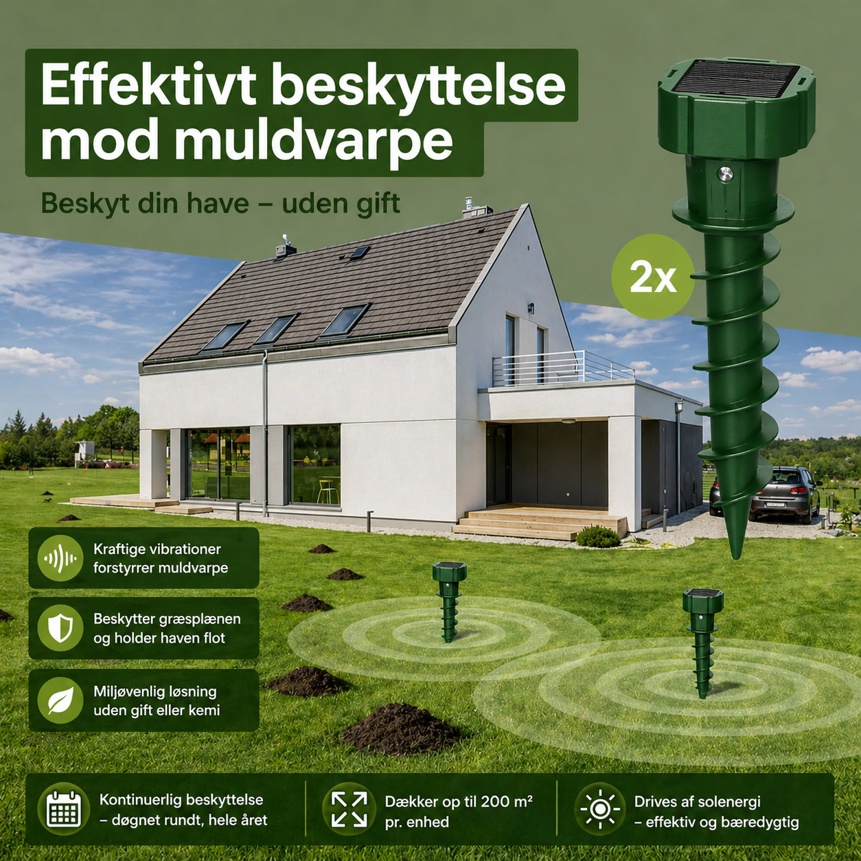MaroSkydd™ - Håller mullvadar borta utan gift eller fällor