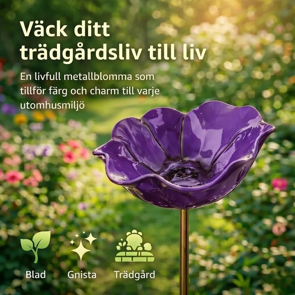 BlomKälla™ – Botanisk Vattenstation för Fåglar, Bin & Fjärilar